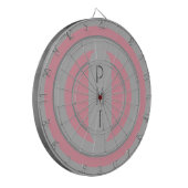 Roze Grijs Gepersonaliseerde Dart Board Dartbord (Voorkant Links)