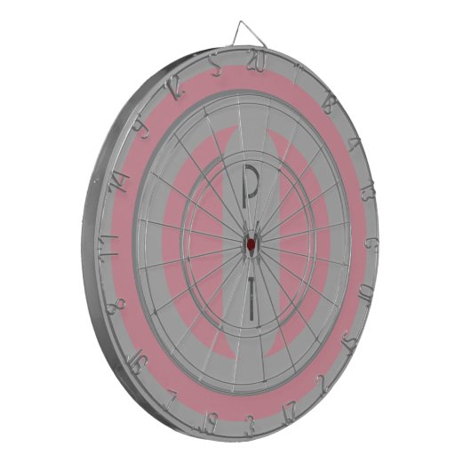 Roze Grijs Gepersonaliseerde Dart Board Dartbord (Voorkant Links)