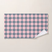 Roze Grijs Geruit Diamant Patroon Bad Handdoek (Handdoek)