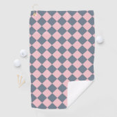 Roze Grijs Geruit Diamant Patroon Golfhanddoek (Insitu)