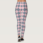 Roze Grijs Geruit Diamant Patroon Leggings (Achterkant)