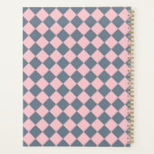 Roze Grijs Geruit Diamant Patroon Planner (Achterkant)