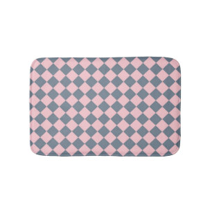 Roze Grijs Geruit Diamanten Patroon Badmat