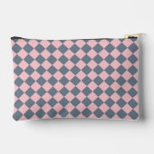 Roze Grijs Geruit Diamantpatroon Klein Etui (Achterkant)