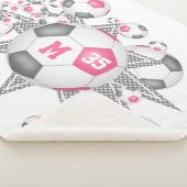 Roze Grijs Girly voetbal Blowout Sportdecor Sherpa Deken (3/4)