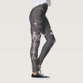 Roze, Grijs, Glas Dragonflies met Sterren Leggings (Rechts)