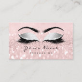Roze Grijs Glitter Make-up Artiest Lashes Extensio Visitekaartje (Voorkant)