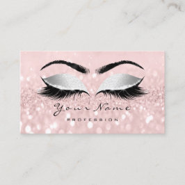 Roze Grijs Glitter Make-up Artiest Lashes Extensio Visitekaartje