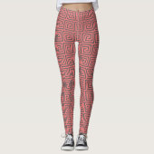 Roze grijs Grieks Zeer belangrijk Geometrisch Patr Leggings (Voorkant)