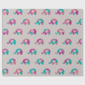 Roze Grijs Grijs Orchidee Prinses Olifant Blauwgro Cadeaupapier (Vlak)