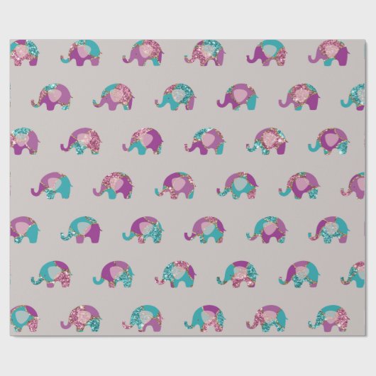 Roze Grijs Grijs Orchidee Prinses Olifant Blauwgro Cadeaupapier (Vlak)