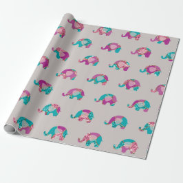 Roze Grijs Grijs Orchidee Prinses Olifant Blauwgro Cadeaupapier
