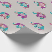 Roze Grijs Grijs Orchidee Prinses Olifant Blauwgro Cadeaupapier (Hoek)