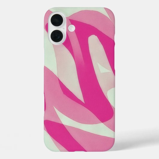 Roze Grijs Groen IPhone 16 Art Telefoon Case (Achterkant)