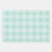 Roze Grijs Groen Meisje Damask Print Custom Inpakpapier Vel (Voorkant 2)