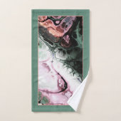 Roze, grijs-groene stropdas kleurstof marmer patro bad handdoek (Handdoek)