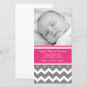 Roze grijs Hartelijk dank Baby showers fotokaarten Bedankkaart (Voorkant / Achterkant)