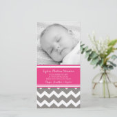 Roze grijs Hartelijk dank Baby showers fotokaarten Bedankkaart (Staand voorkant)