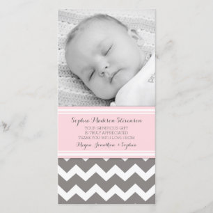 Roze grijs Hartelijk dank Baby showers fotokaarten Bedankkaart