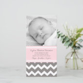 Roze grijs Hartelijk dank Baby showers fotokaarten Bedankkaart (Staand voorkant)