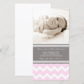 Roze grijs Hartelijk dank Baby showers fotokaarten Bedankkaart (Voorkant / Achterkant)