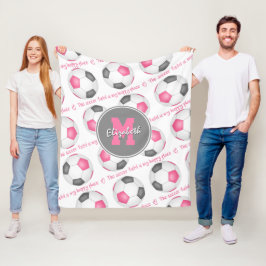 roze grijs Het voetbalveld is mijn gelukkige plek Fleece Deken