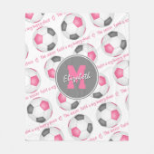 roze grijs Het voetbalveld is mijn gelukkige plek Fleece Deken (Voorkant)