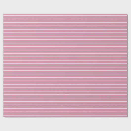 Roze & Grijs Horizontaal Gestreept Cadeaupapier (Vlak)
