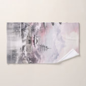 Roze Grijs Japanse Sakura Bloesems Pagoda Bad Handdoek (Handdoek)