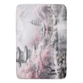 Roze Grijs Japanse Sakura Bloesems Pagoda Badmat (Voorkant Verticaal)