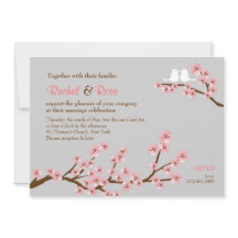 Roze & Grijs Kersenbloesem Lente Bruiloft