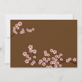 Roze & Grijs Kersenbloesem Lente Bruiloft Kaart (Achterkant)