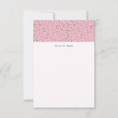 Roze Grijs Leopard 2 gepersonaliseerd Notitiekaartje (Voorkant)