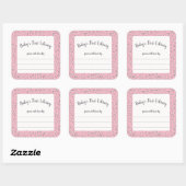 Roze Grijs Leopard lijst 2 boekenplaat Vierkante Sticker (Vel)