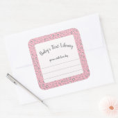 Roze Grijs Leopard lijst 2 boekenplaat Vierkante Sticker (Envelop)