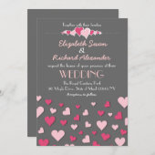 Roze grijs liefde modern en chic trouwkaart kaart (Voorkant / Achterkant)