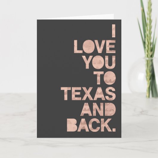Roze Grijs Liefde Van Texas tot terug Kaart (Voorkant)