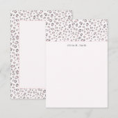 Roze Grijs Luipaard gepersonaliseerd Notitiekaartje (Voorkant / Achterkant)