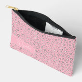 Roze Grijs luipaard patroon met naam Etui (Open)