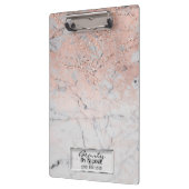 Roze & Grijs Marmer Moderne Mode Gepersonaliseerd Klembord (Links)