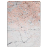 Roze & Grijs Marmer Moderne Modieuze Gepersonalise Klembord (Achterkant)