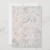 Roze & Grijs Marmer Monogramed Huwelijksuitnodigin Kaart (Achterkant)