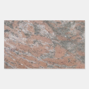 Roze & Grijs Marmer Rechthoekige Sticker