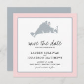 Roze grijs Martha's wijngaard sparen de Datum Save The Date (Voorkant / Achterkant)