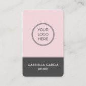 Roze Grijs Modern Business Logo Visitekaartje (Voorkant)