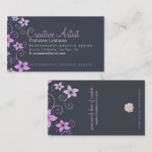 Roze grijs modern creatief Visitekaartje (Voorkant / Achterkant)