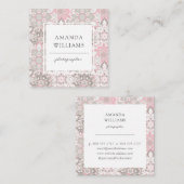 Roze Grijs Modern Geometrisch Vierkant Vierkante Visitekaartje (Voorkant / Achterkant)