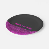 Roze & Grijs Modern Glam Sequins Chic Party Papieren Bordje (Gekanteld)