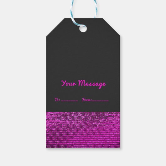 Roze & Grijs Moderne Glam Lovertjes Elegante Chic Cadeaulabel (Voorkant)
