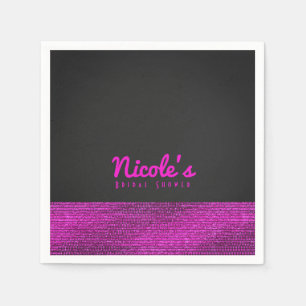 Roze & Grijs Moderne Glam Pailletten Elegante Chic Servetten